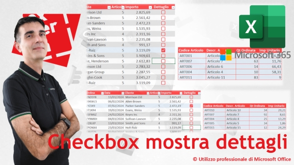 EXCEL 365: ✅❎ Check box mostra dettagli: visualizza i dettagli con un click – tutorial passo a passo